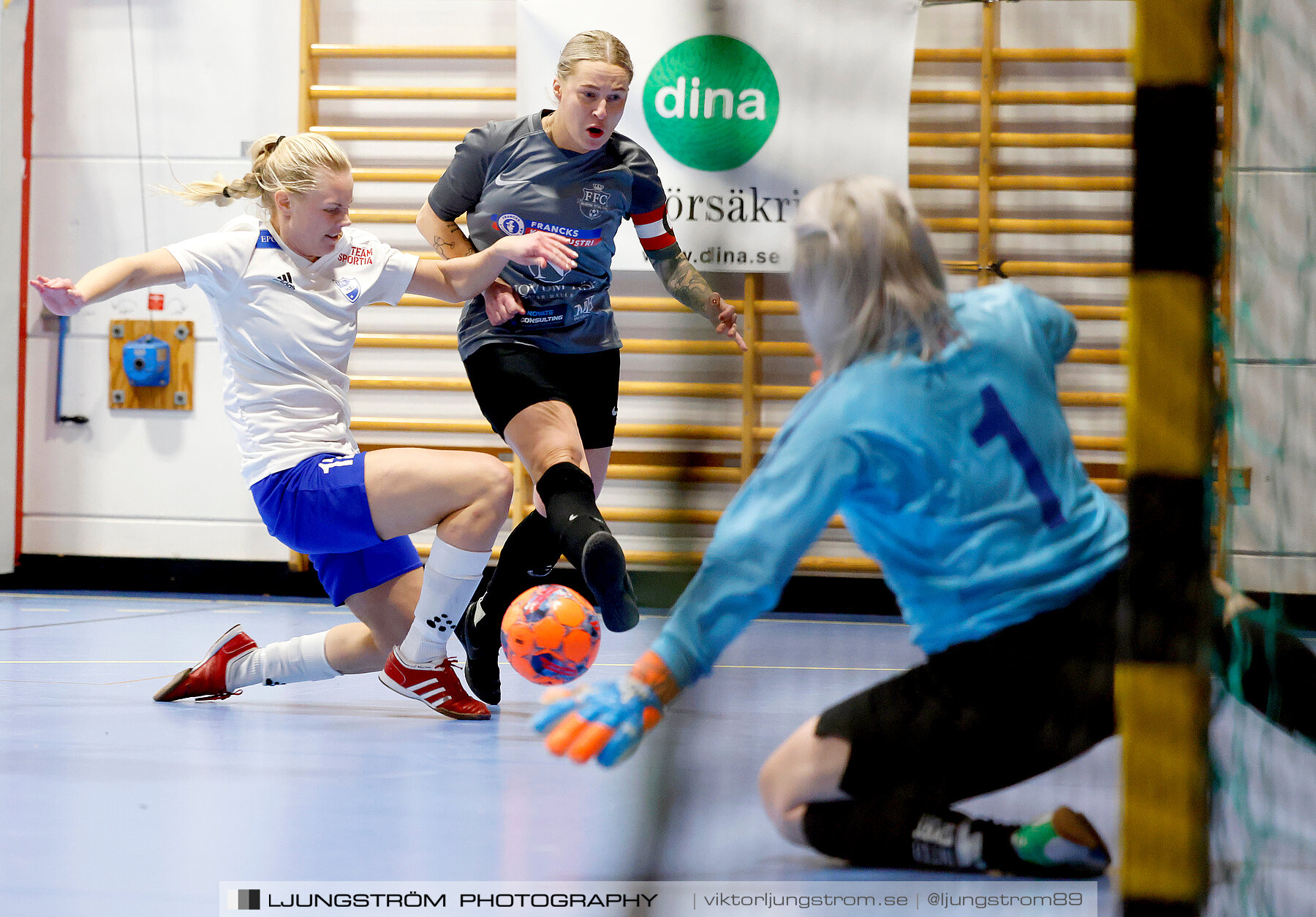 Dina-cupen 2024 1 2-final Falköpings FC 1-IFK Hjo 2-0,dam,Idrottshallen,Töreboda,Sverige,Futsal,,2024,326384