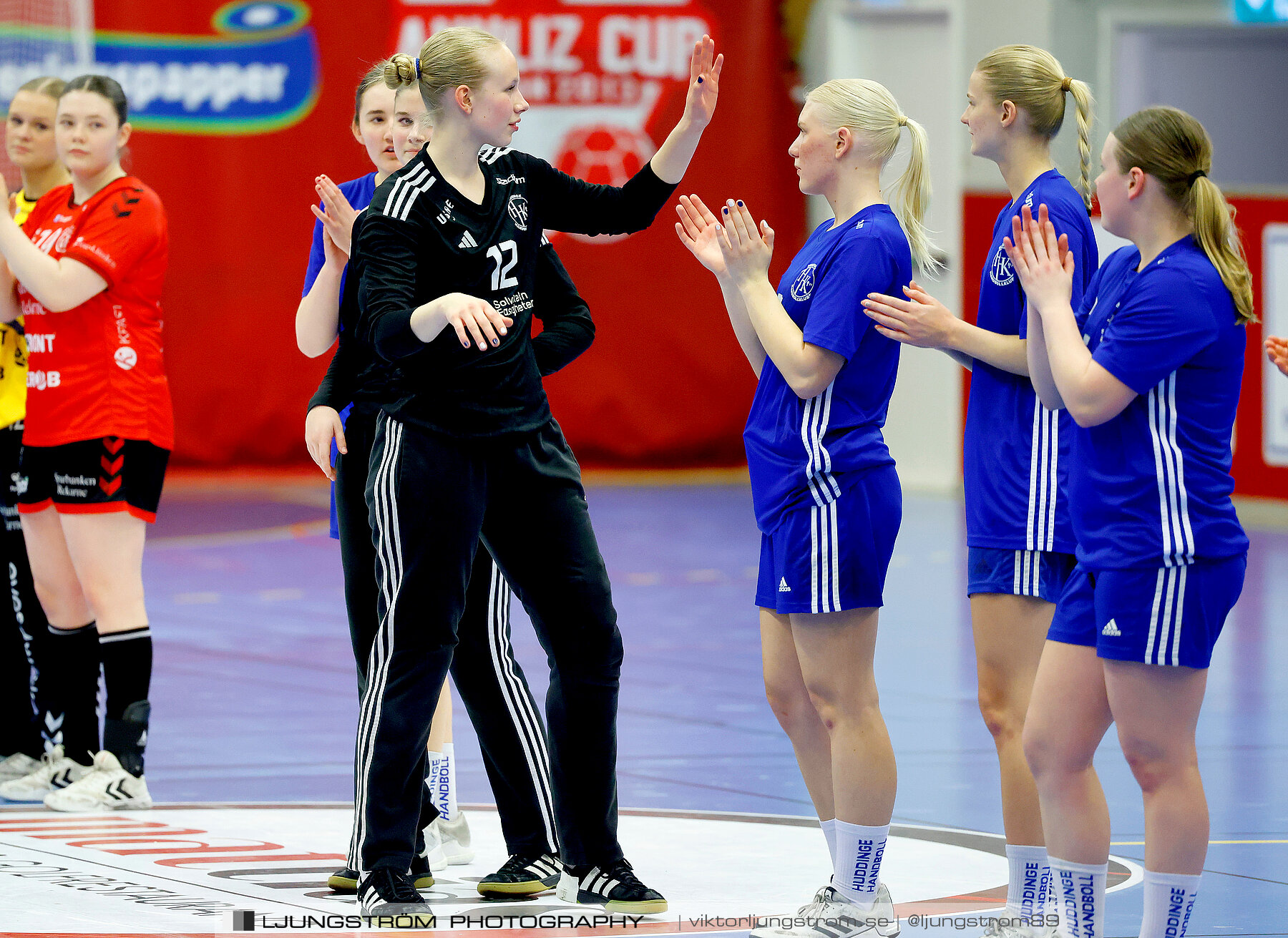 USM F18 Steg 4 Eskilstuna Guif IF-Huddinge HK 18-22,dam,Skövde Idrottshall,Skövde,Sverige,Ungdoms-SM,Handboll,2024,332283