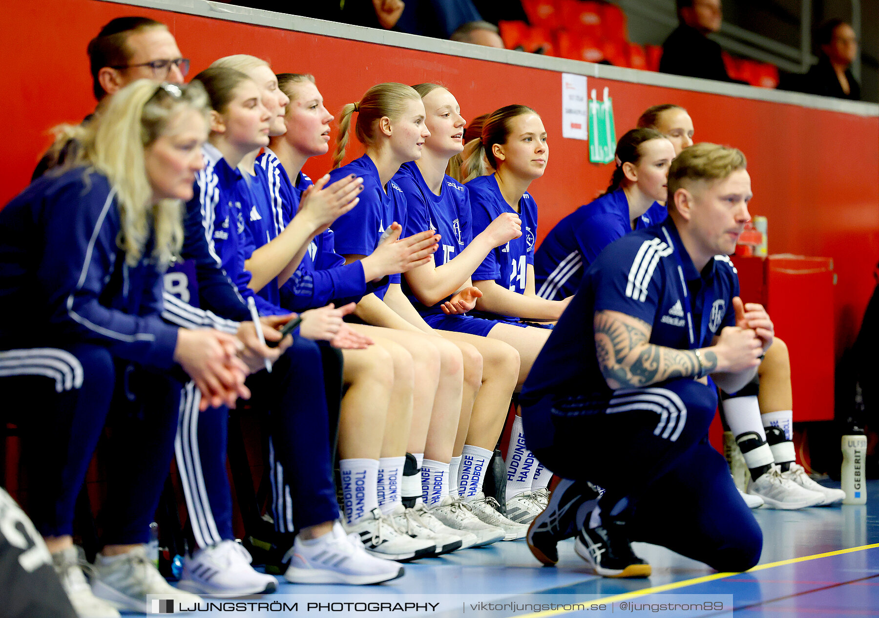 USM F18 Steg 4 Eskilstuna Guif IF-Huddinge HK 18-22,dam,Skövde Idrottshall,Skövde,Sverige,Ungdoms-SM,Handboll,2024,332324