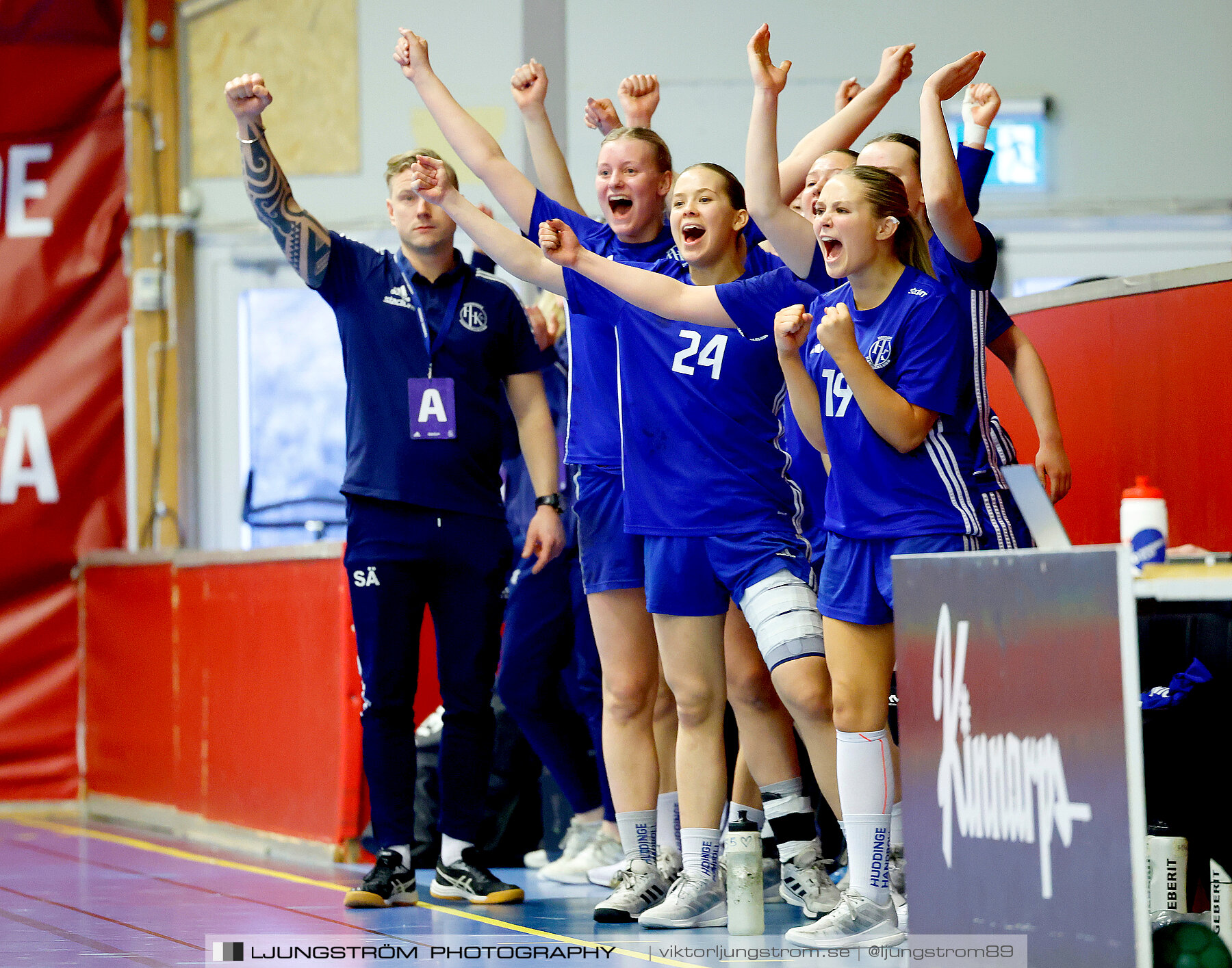 USM F18 Steg 4 Eskilstuna Guif IF-Huddinge HK 18-22,dam,Skövde Idrottshall,Skövde,Sverige,Ungdoms-SM,Handboll,2024,332591