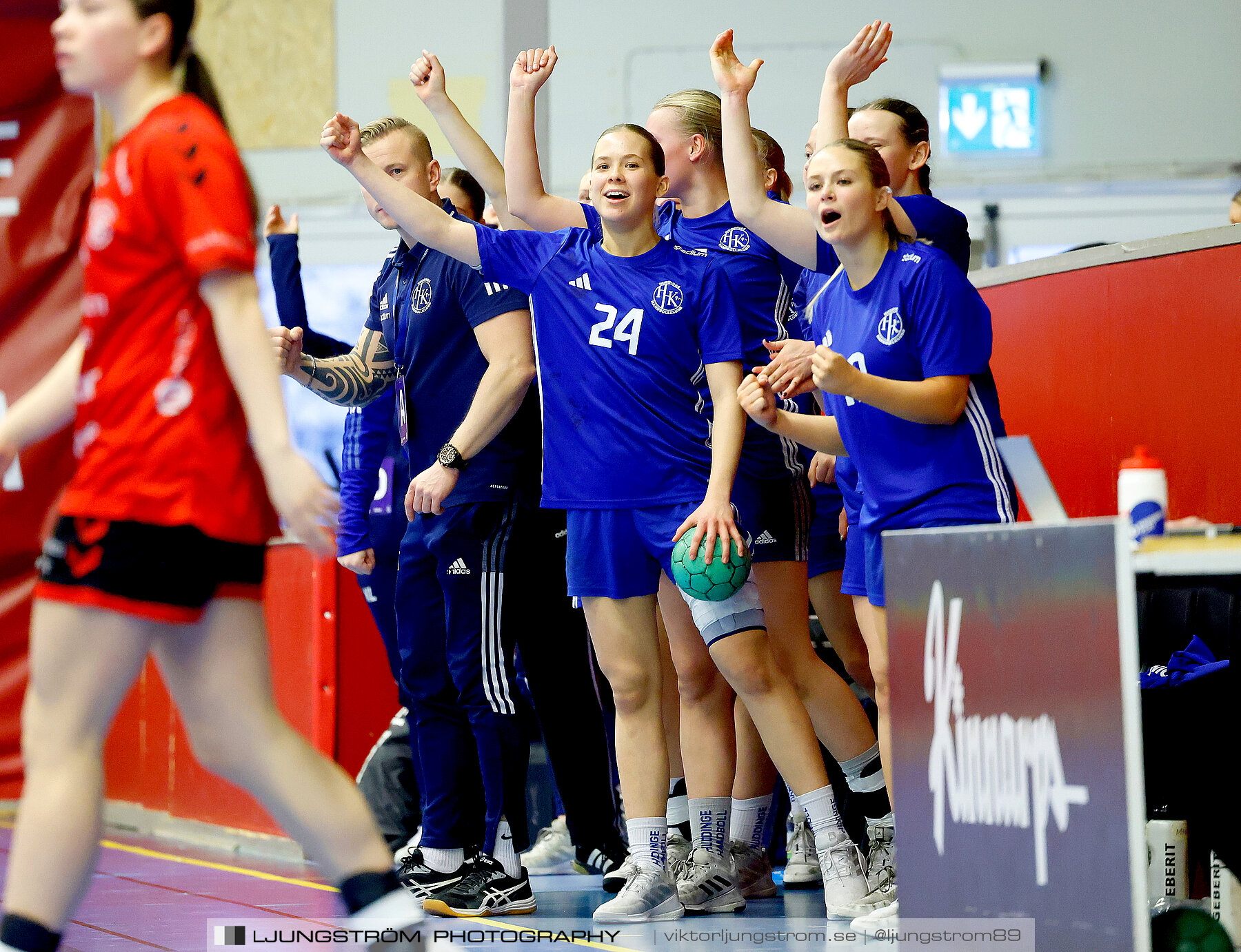 USM F18 Steg 4 Eskilstuna Guif IF-Huddinge HK 18-22,dam,Skövde Idrottshall,Skövde,Sverige,Ungdoms-SM,Handboll,2024,332598